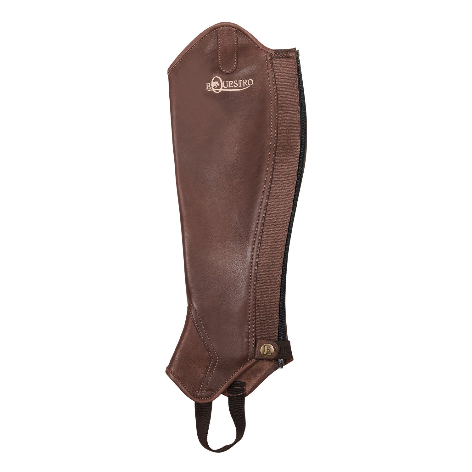 Unisex soft leather gaiters with rear zip.