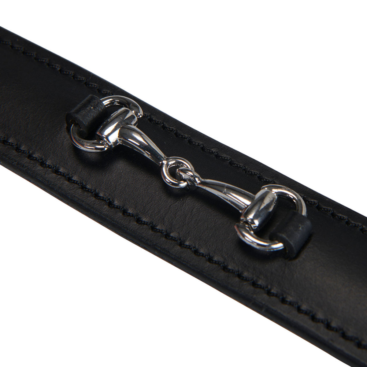 Leather belt with snaffle bits