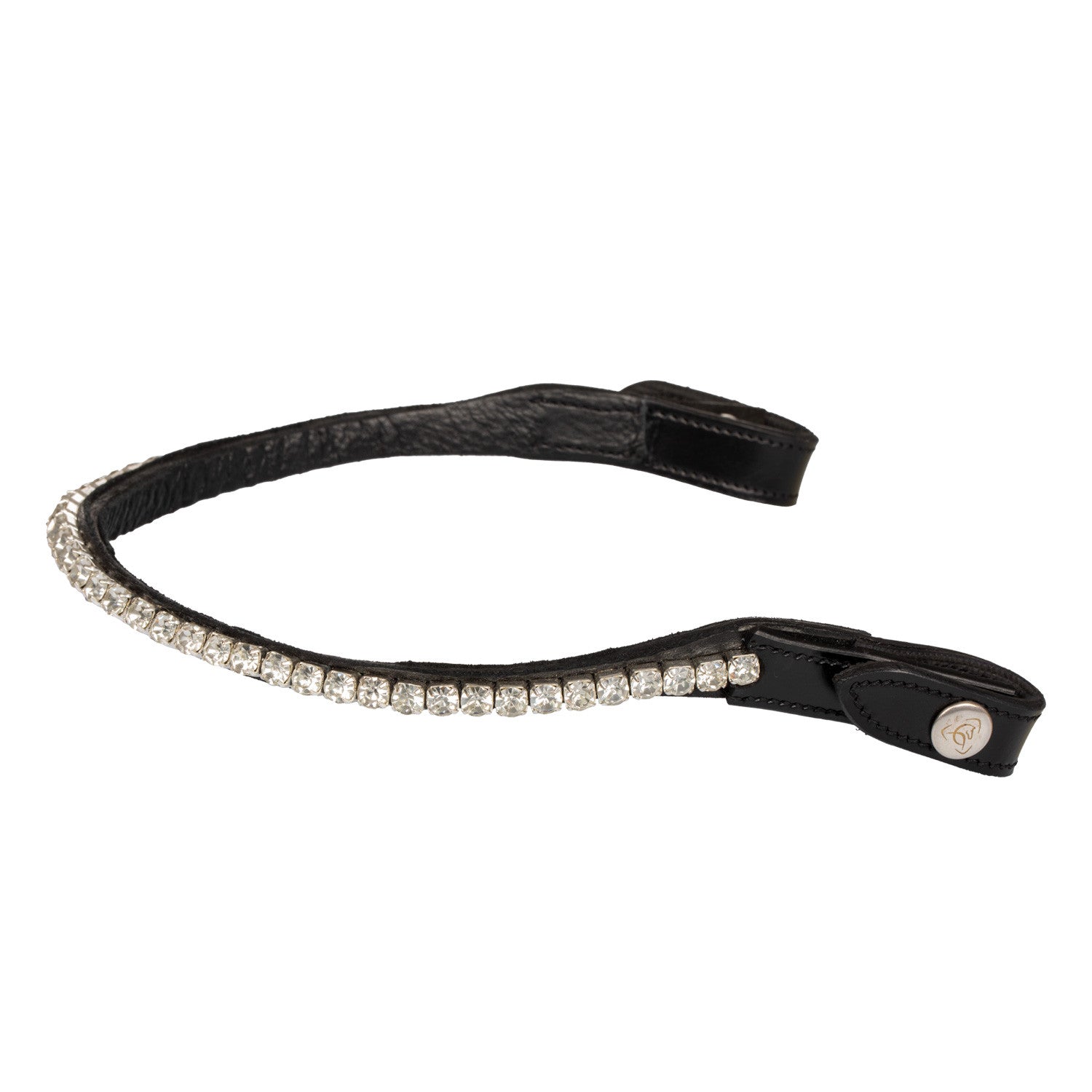 Browband calfskin & round crystals.
