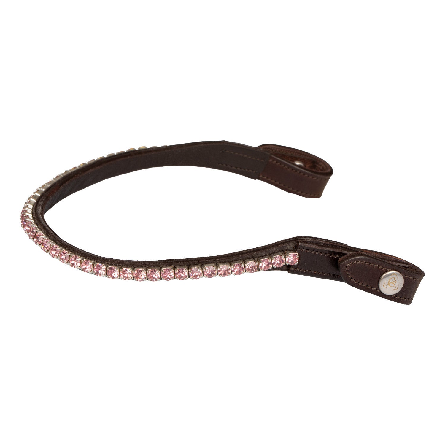 Browband calfskin & round crystals.
