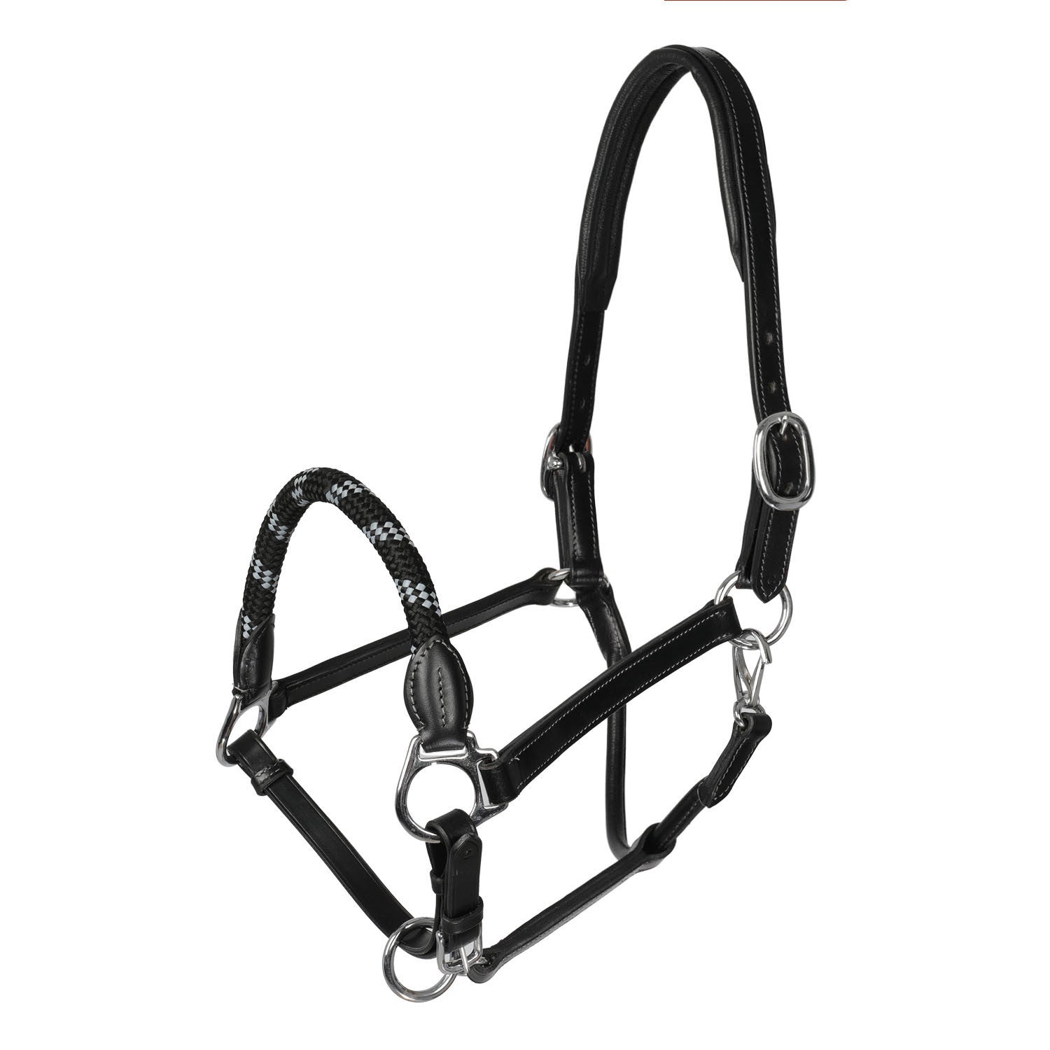 Halter anatomical leather rope noseband.