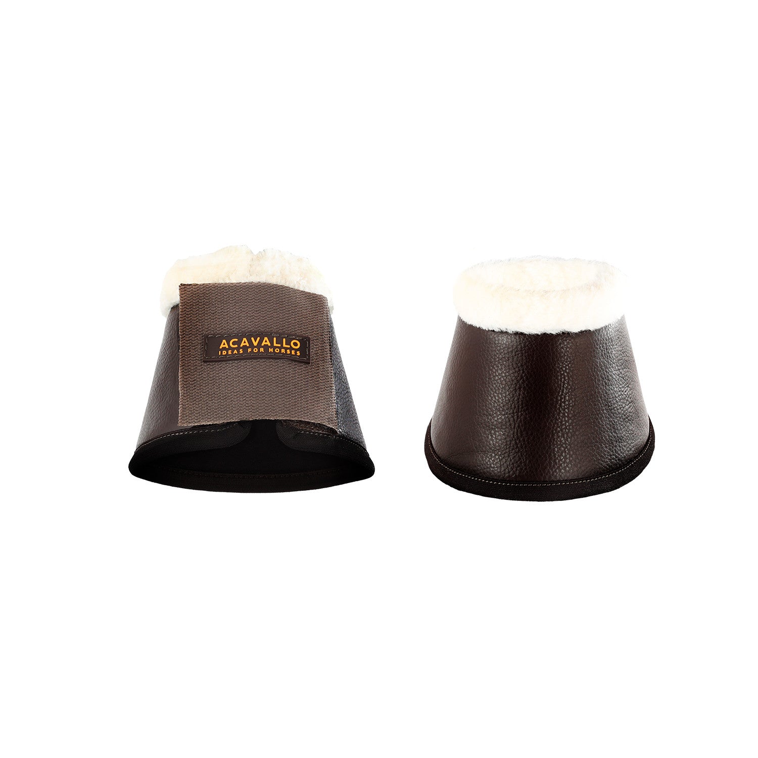 Eco-leather bell boots faux sheepskin & hook-and-loop closure.