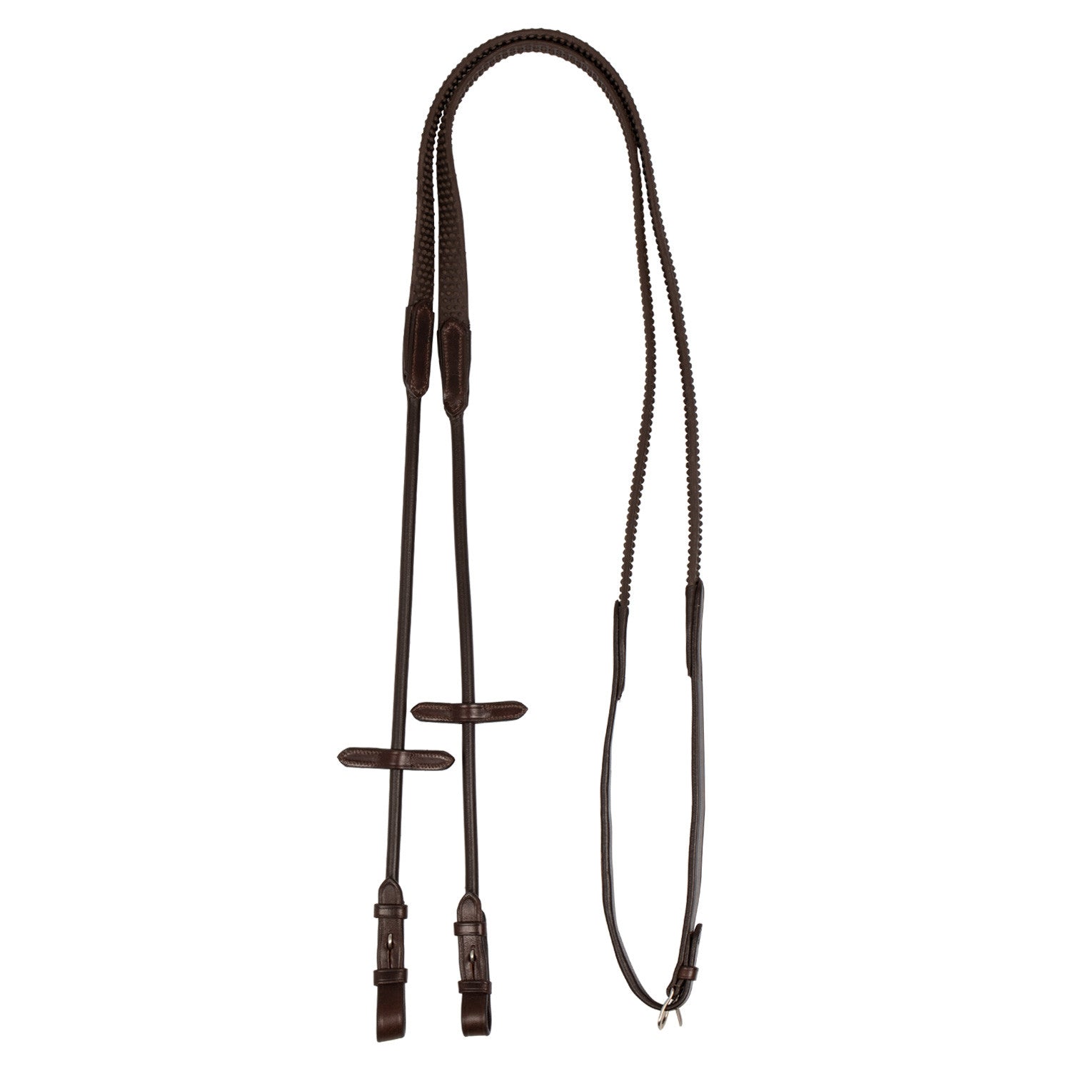 Tubular reins leather & rubber.