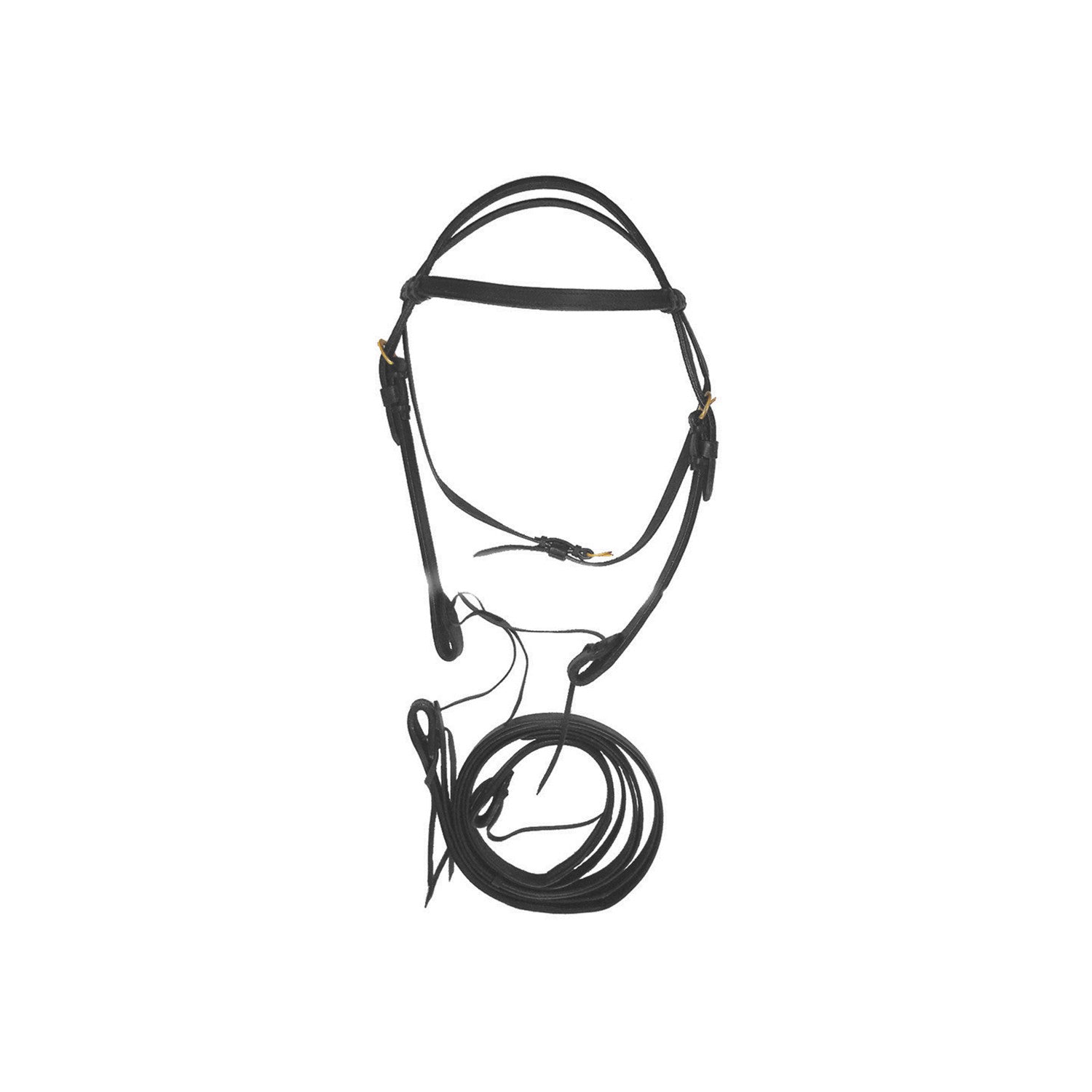 WESTERN DOUBLE LEATHER CROWNPIECE WITH REINS.
