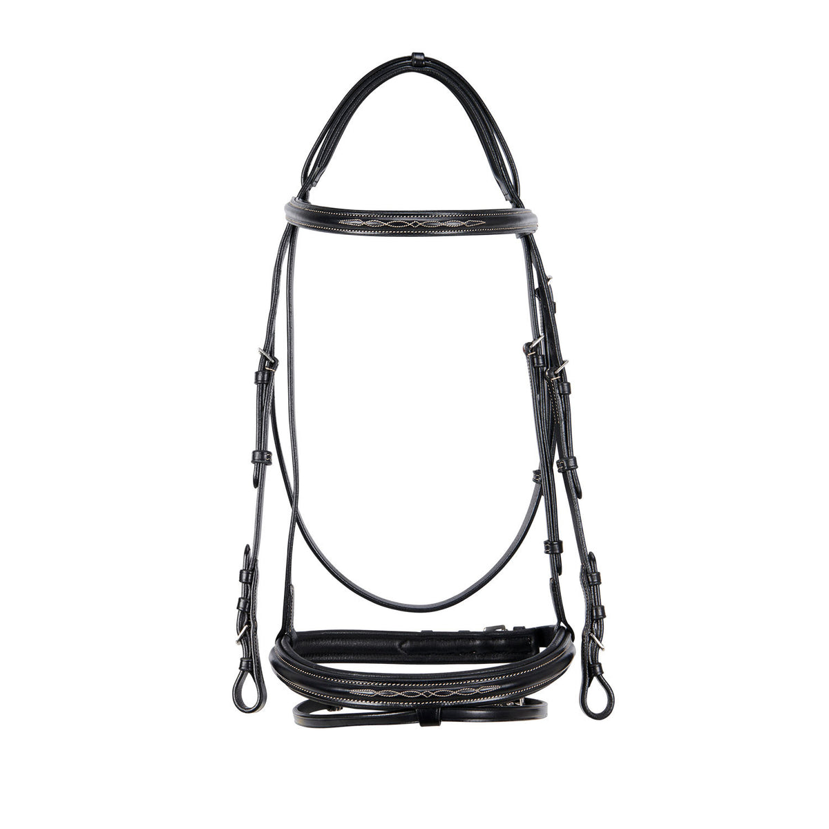Leather English bridle with embroideries