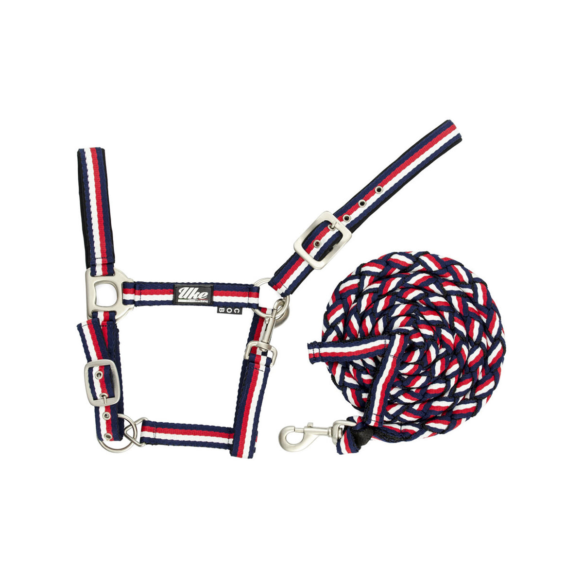 NYLON HALTER WITH LEAD 3 TONE COLORS