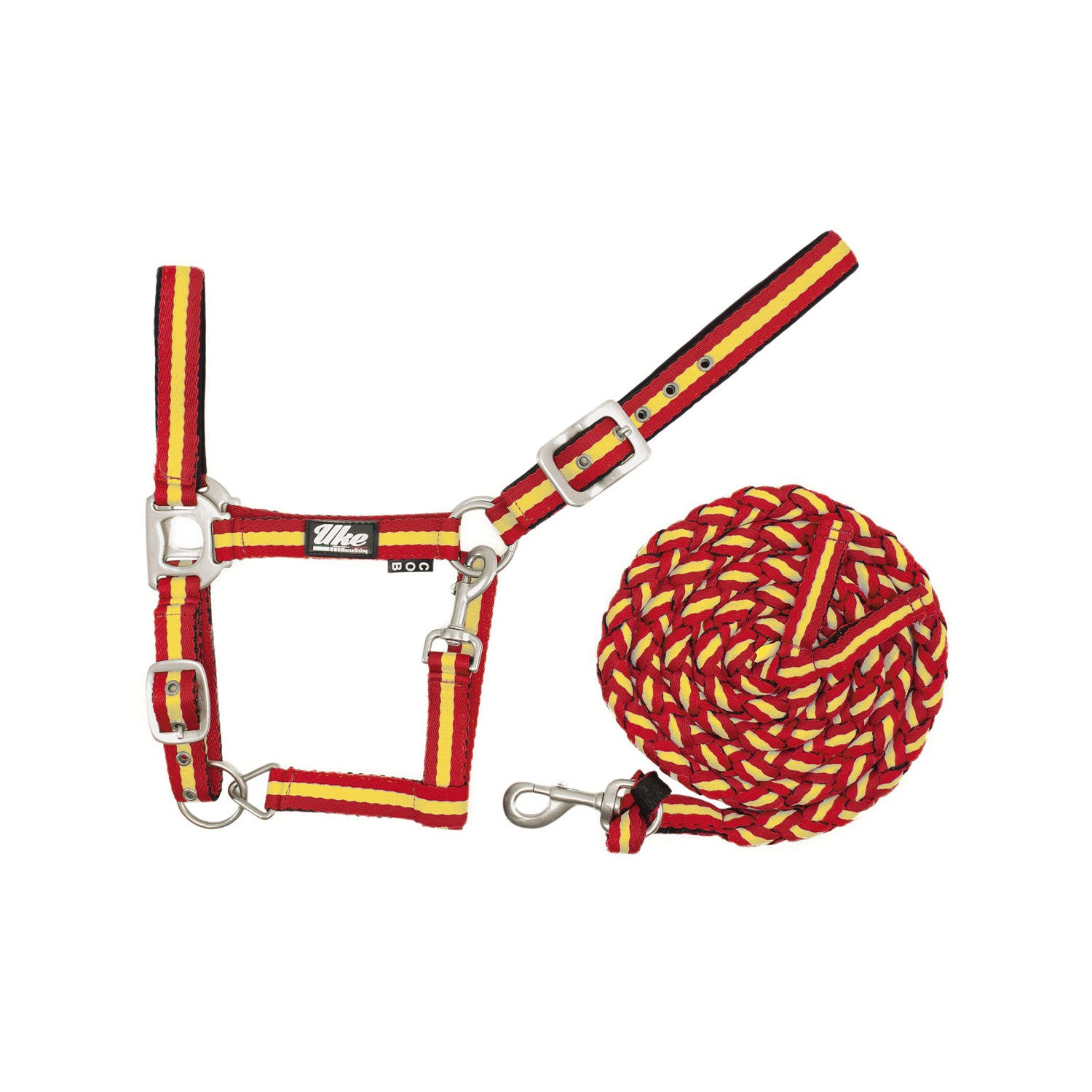 NYLON HALTER WITH LEAD 3 TONE COLORS.