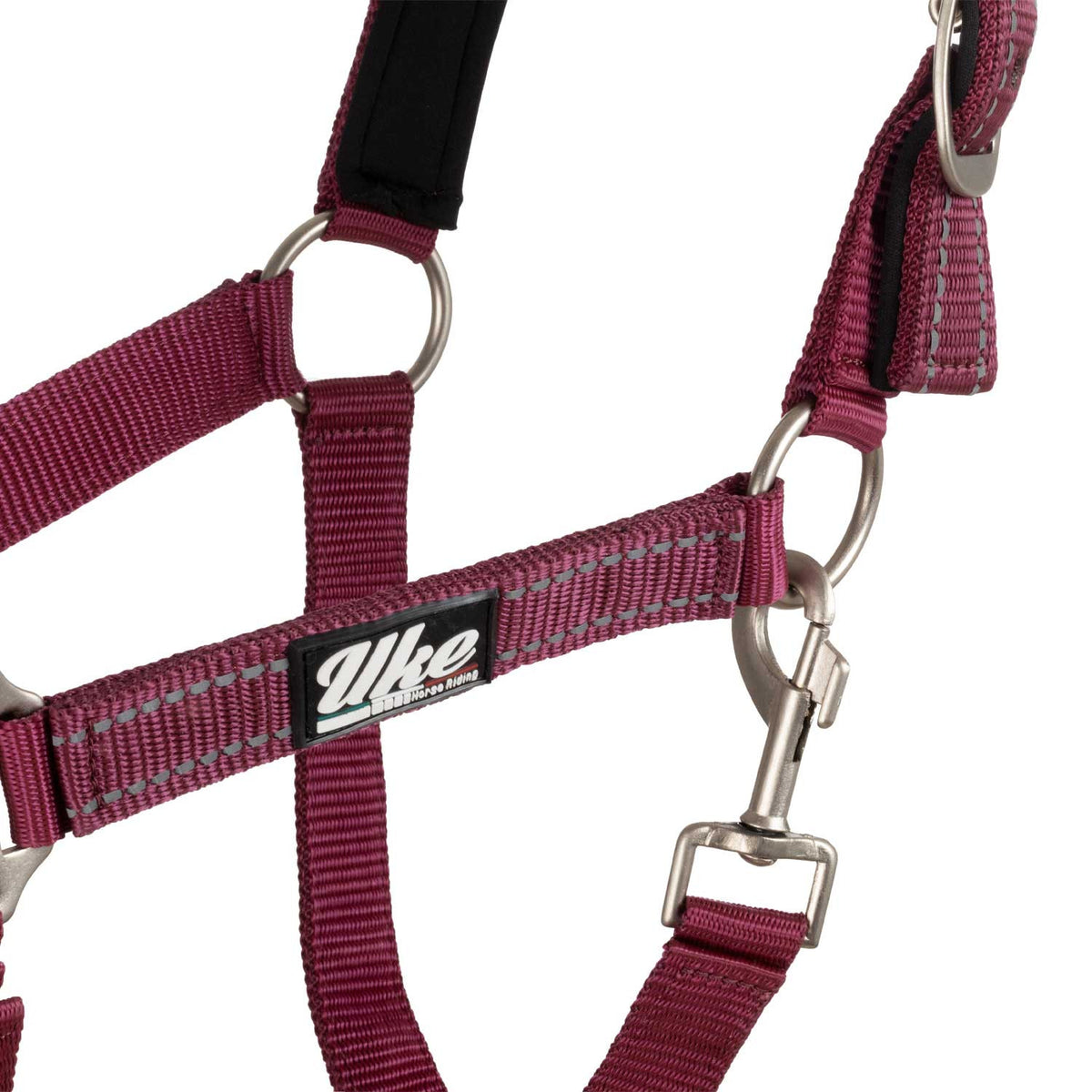 SYNTHETIC HALTER WITH LEAD SOLID COLOR WITH REFLECTIVE STRIPES