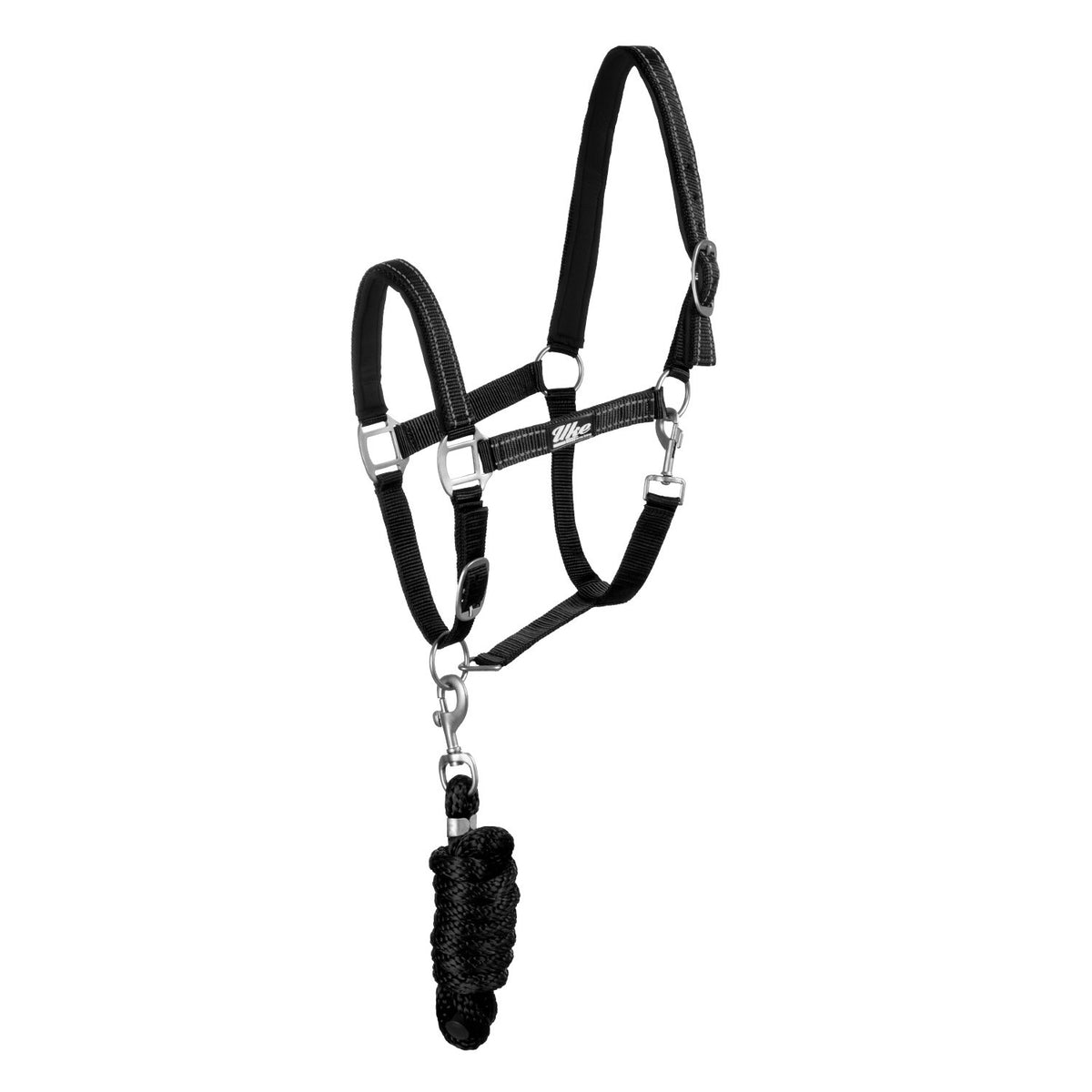 SYNTHETIC HALTER WITH LEAD SOLID COLOR WITH REFLECTIVE STRIPES