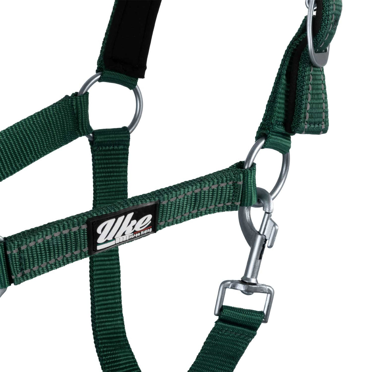 SYNTHETIC HALTER WITH LEAD SOLID COLOR WITH REFLECTIVE STRIPES