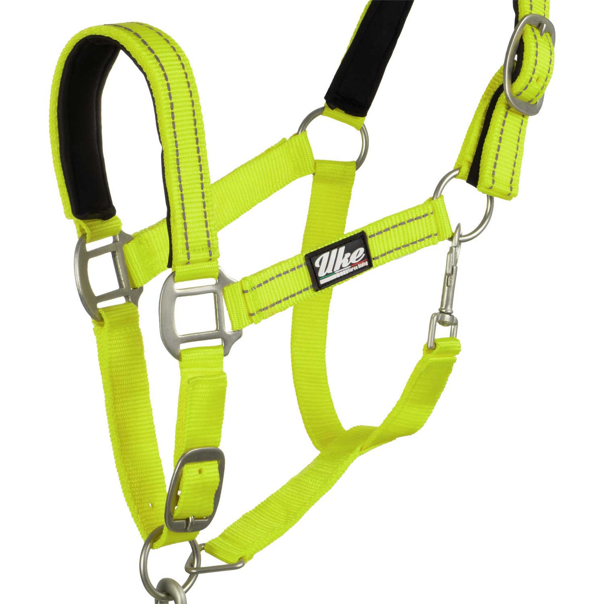 SYNTHETIC HALTER WITH LEAD SOLID COLOR WITH REFLECTIVE STRIPES