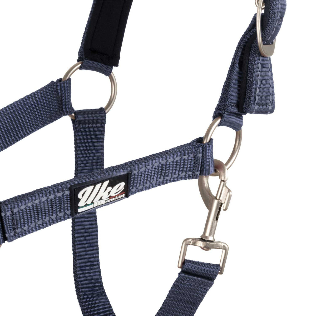 SYNTHETIC HALTER WITH LEAD SOLID COLOR WITH REFLECTIVE STRIPES