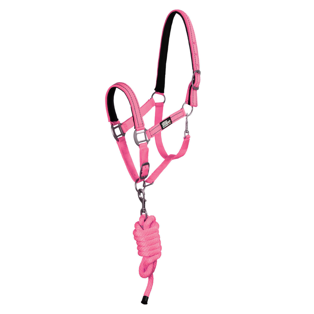 SYNTHETIC HALTER WITH LEAD SOLID COLOR WITH REFLECTIVE STRIPES