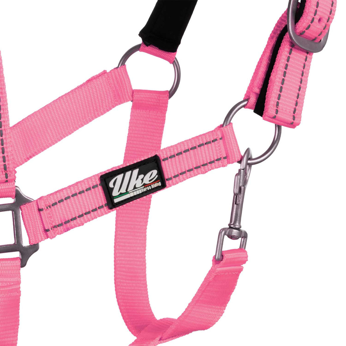 SYNTHETIC HALTER WITH LEAD SOLID COLOR WITH REFLECTIVE STRIPES