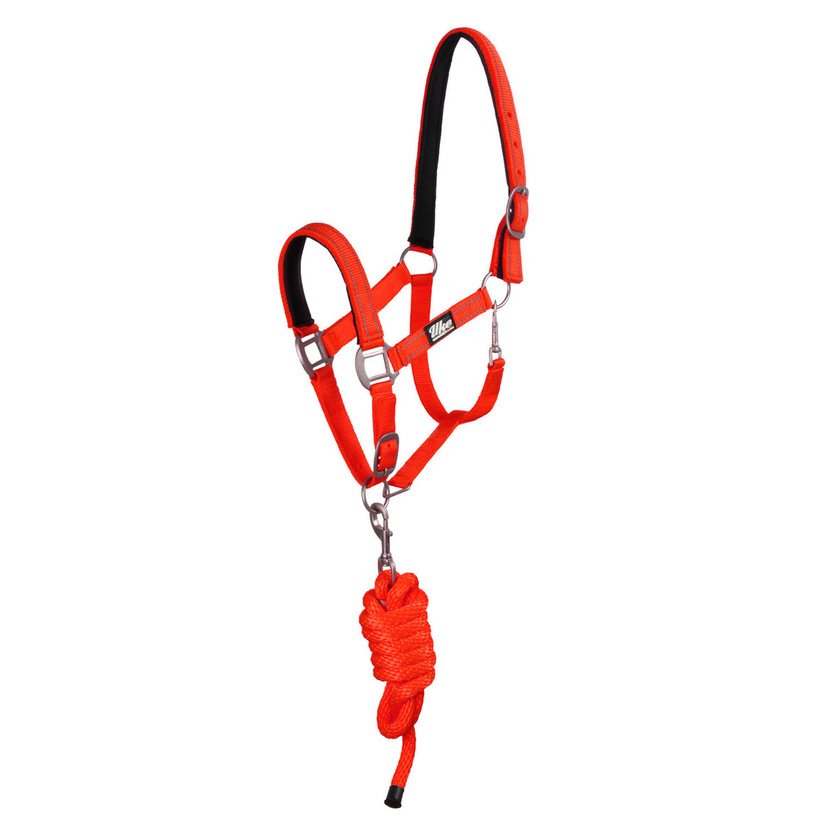 SYNTHETIC HALTER WITH LEAD SOLID COLOR WITH REFLECTIVE STRIPES