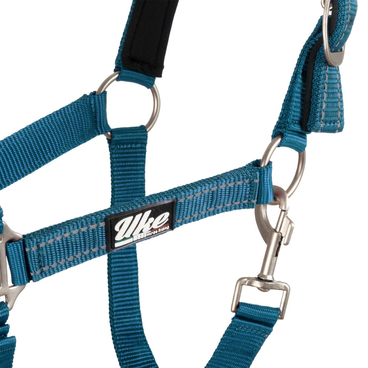 SYNTHETIC HALTER WITH LEAD SOLID COLOR WITH REFLECTIVE STRIPES