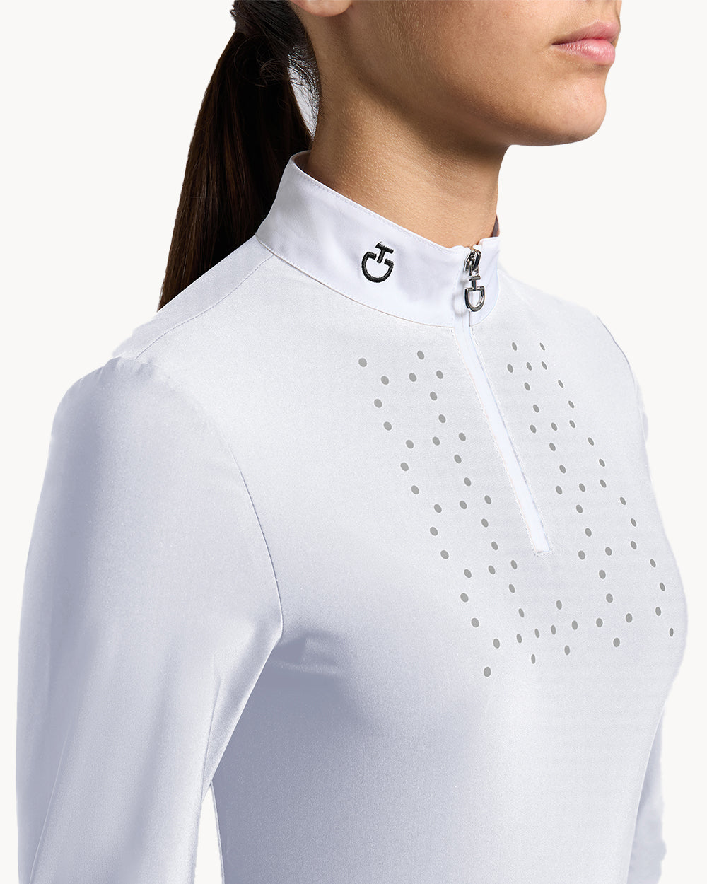 Cavalleria Toscana CT Girls Young Rider Jersey Long-Sleeved Competition Shirt.