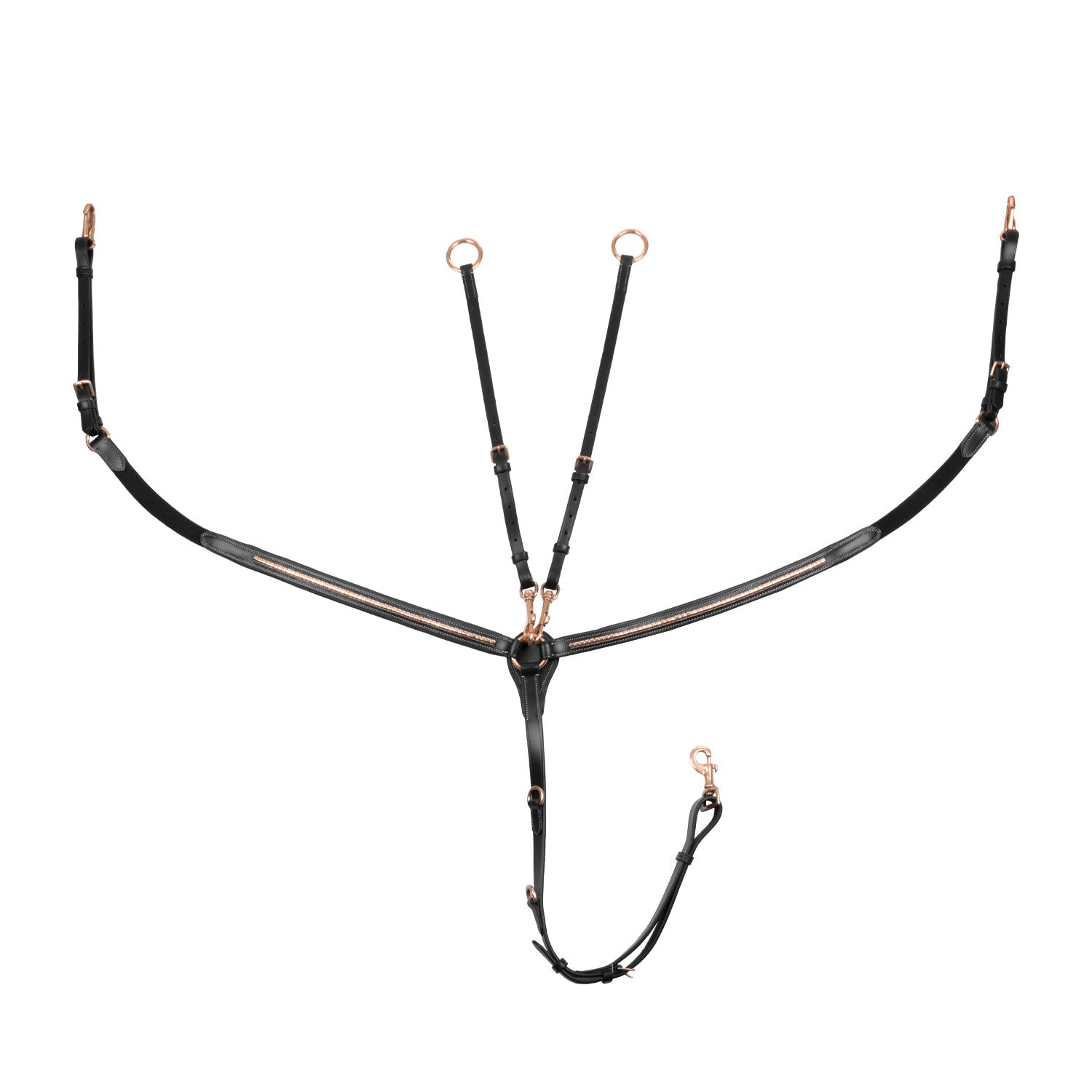 Breastplate with clincher rose gold leather fork.