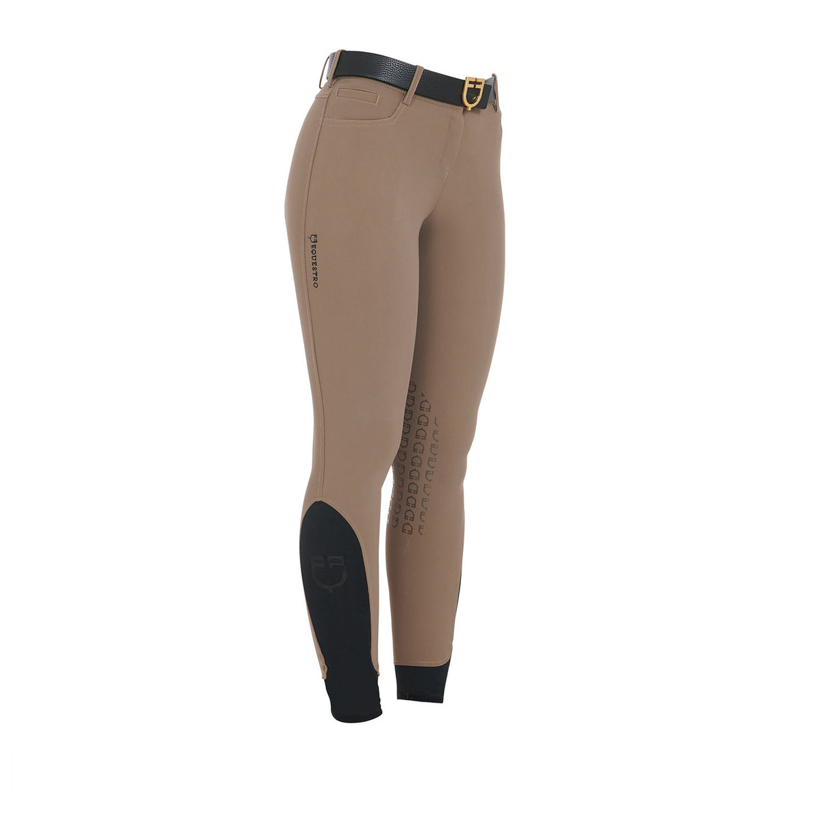 Equestro Ladies Slim Fit Grip Breeches With Logo