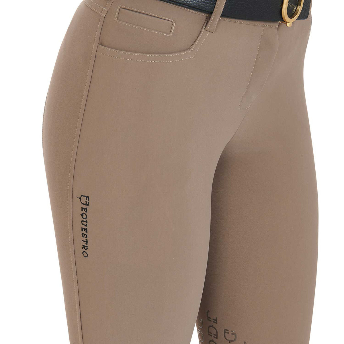 Equestro Ladies Slim Fit Grip Breeches With Logo