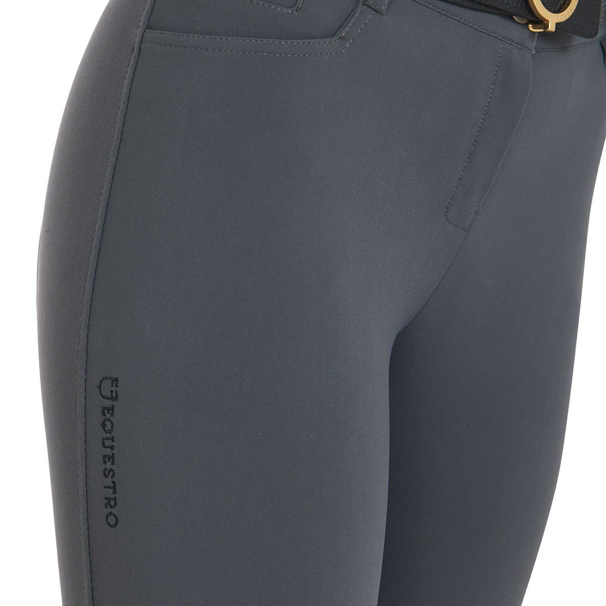 Equestro Ladies Slim Fit Grip Breeches With Logo
