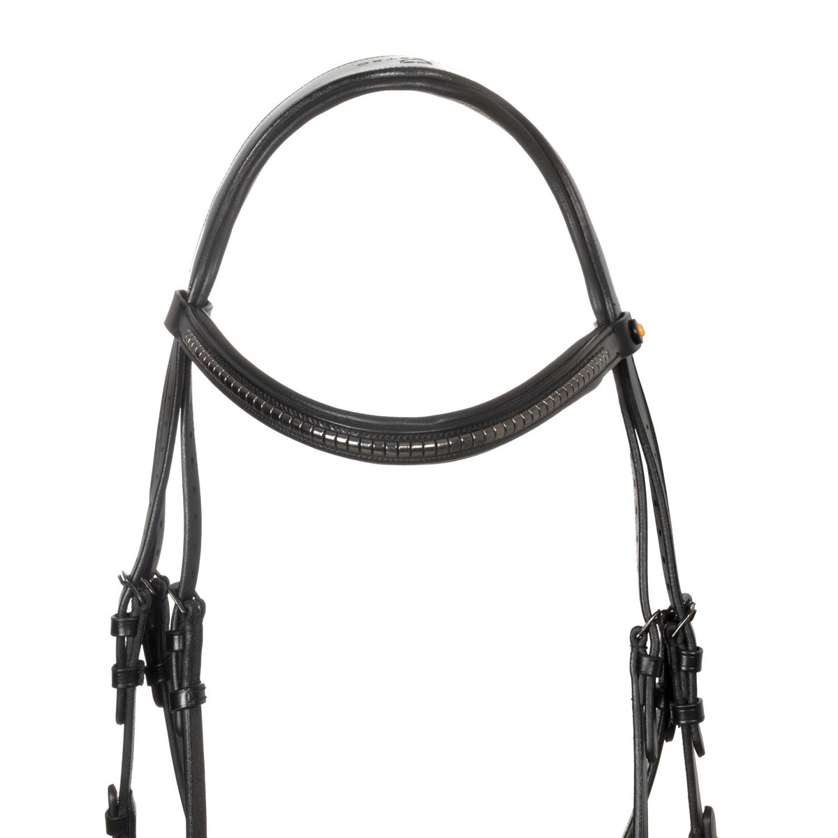 Leather bridle with black clincher