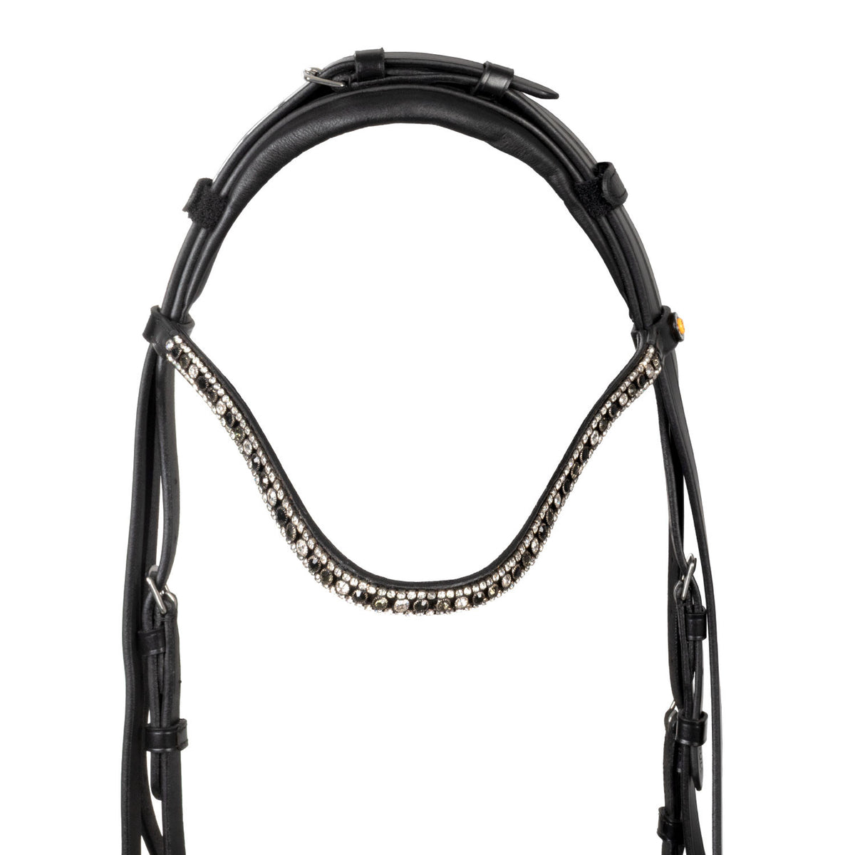 English leather bridle with rhinestone browband