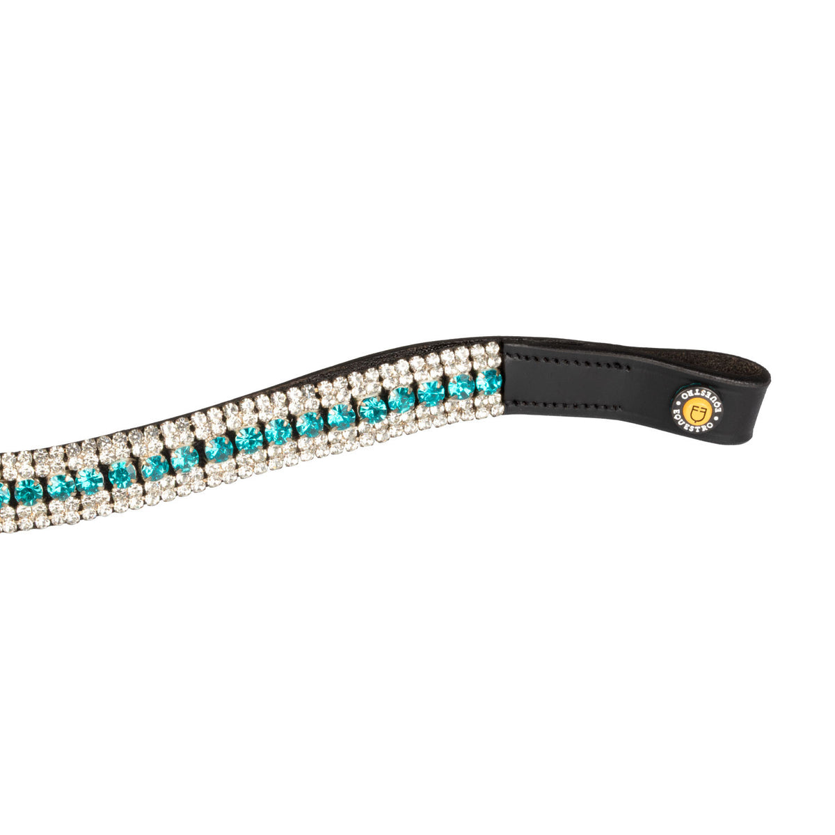 Blue Crystal leather browband