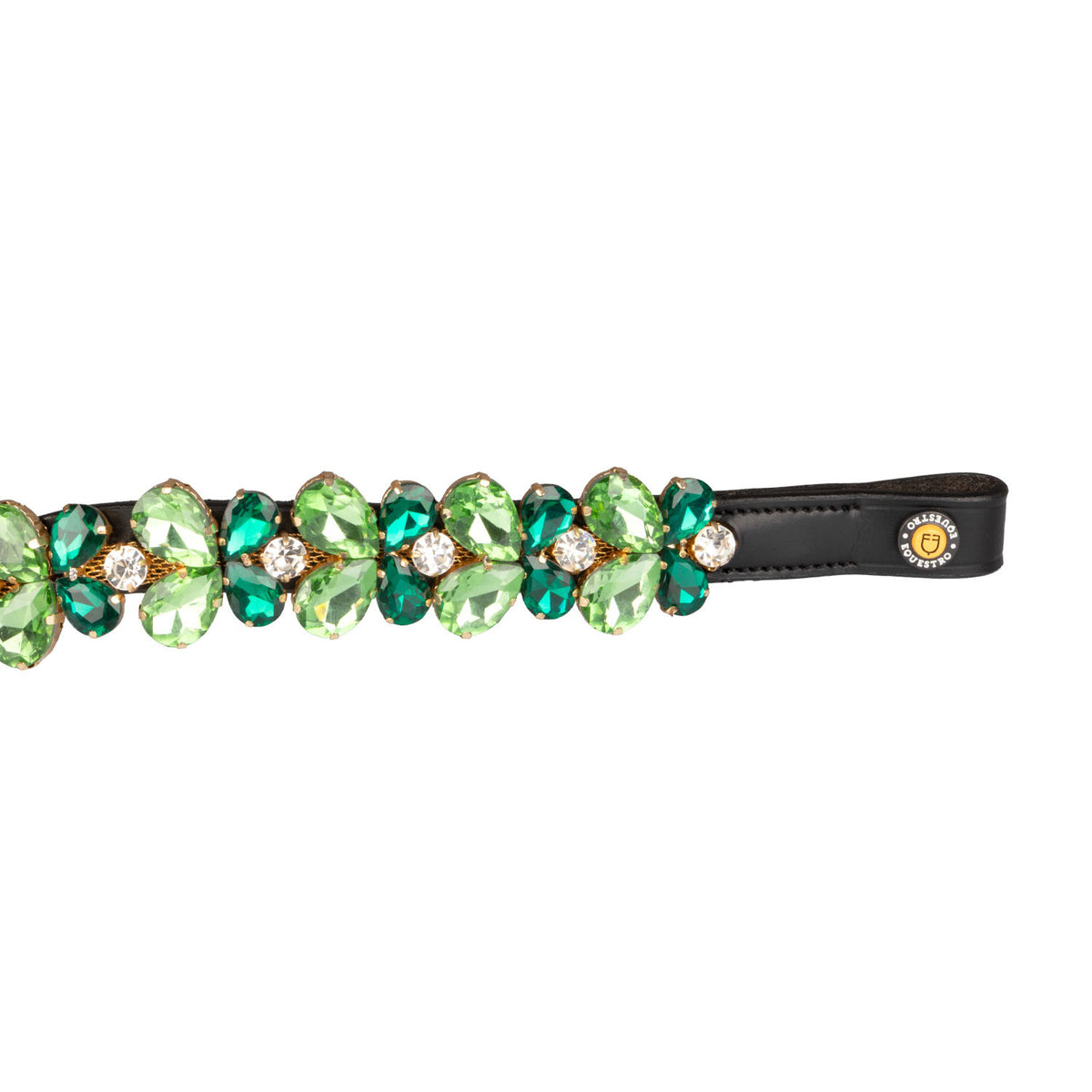 Green Ray Crystal leather browband