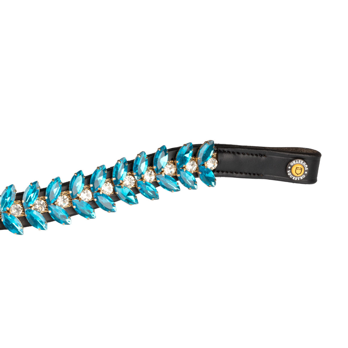 Blue Jets Crystal leather browband