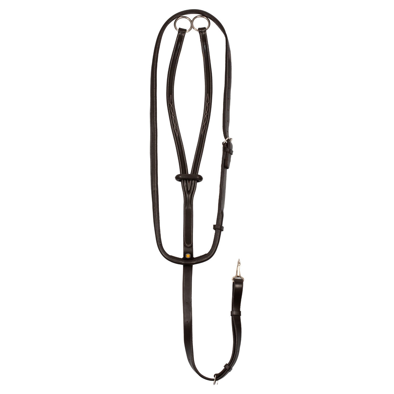 Collier martingale with contrast stitching.