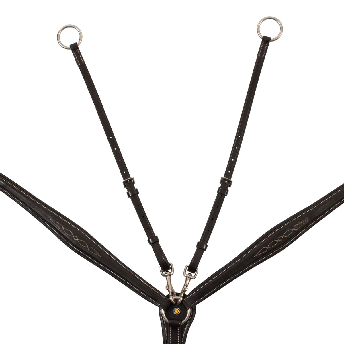 Tanned leather fork breastplate with embroideries