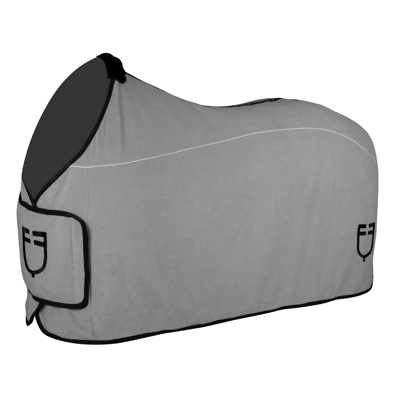 Fleece rug with flap front closure.