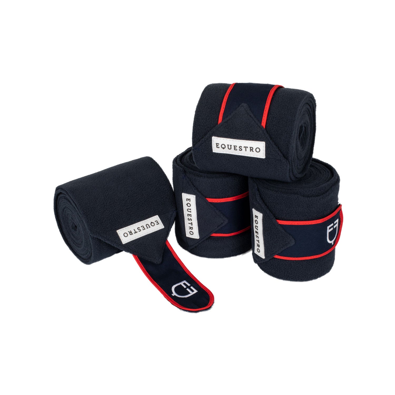 Fleece bandages with hook-and-loop fastening.
