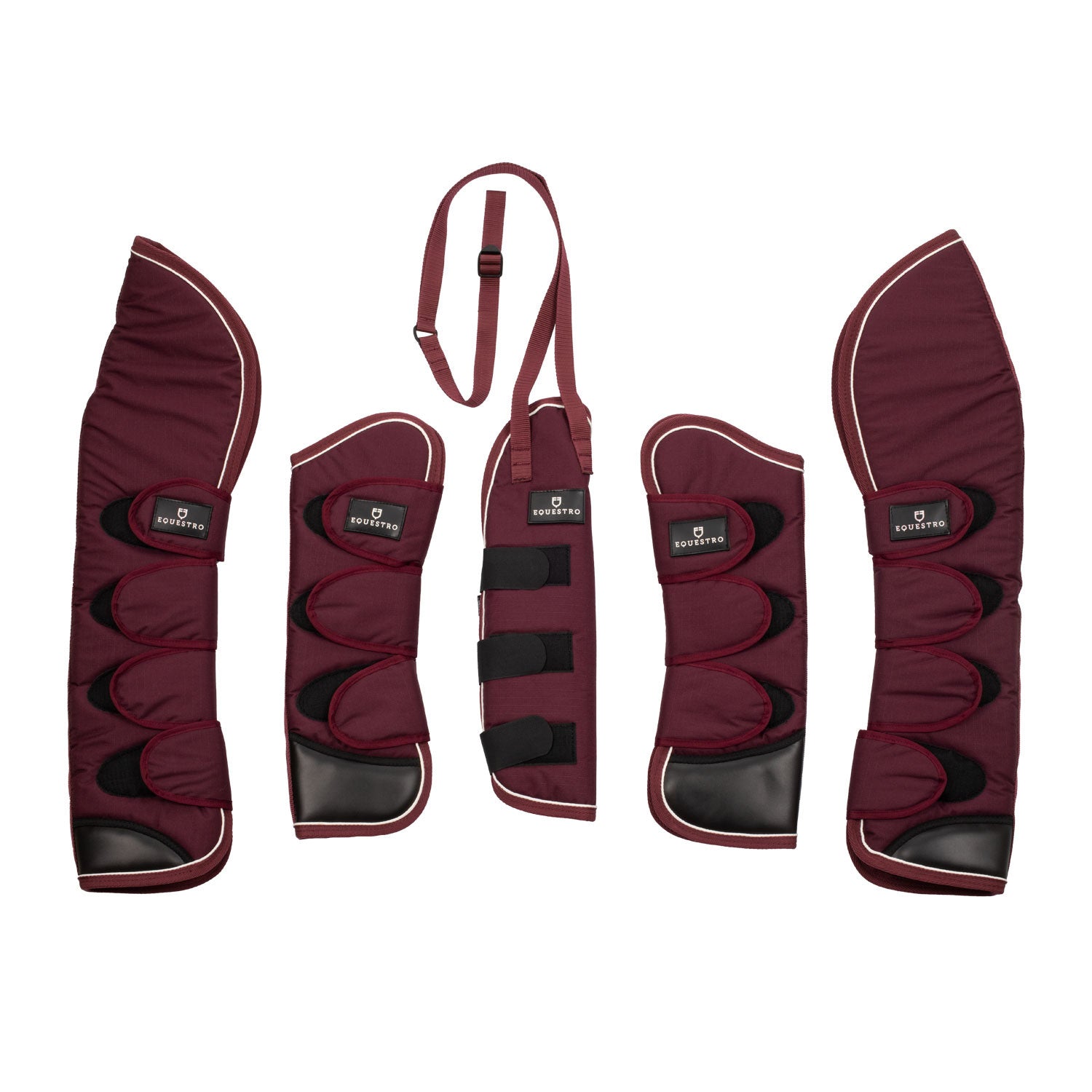 Travelling boots set and tail guard with rubber patch.