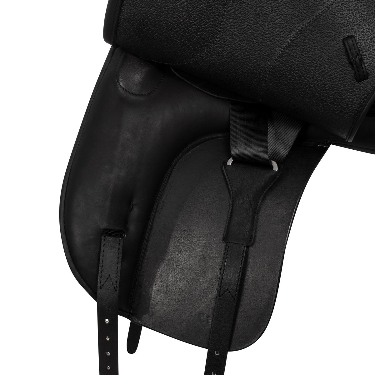 Doubled leather dressage saddle