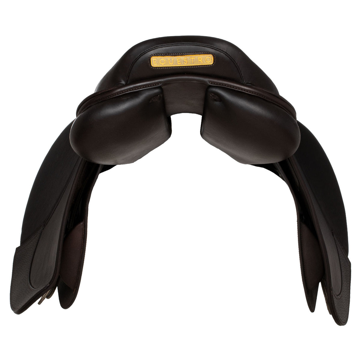 Earth jumping saddle in double leather with embossed logo