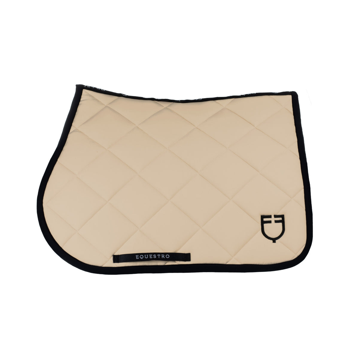 Equestro Jumping Saddle Pad With Embroidered Logo Black Line Edition