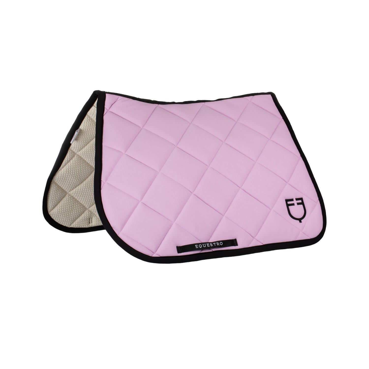 Jumping saddle pad with embroidered logo black line edition.