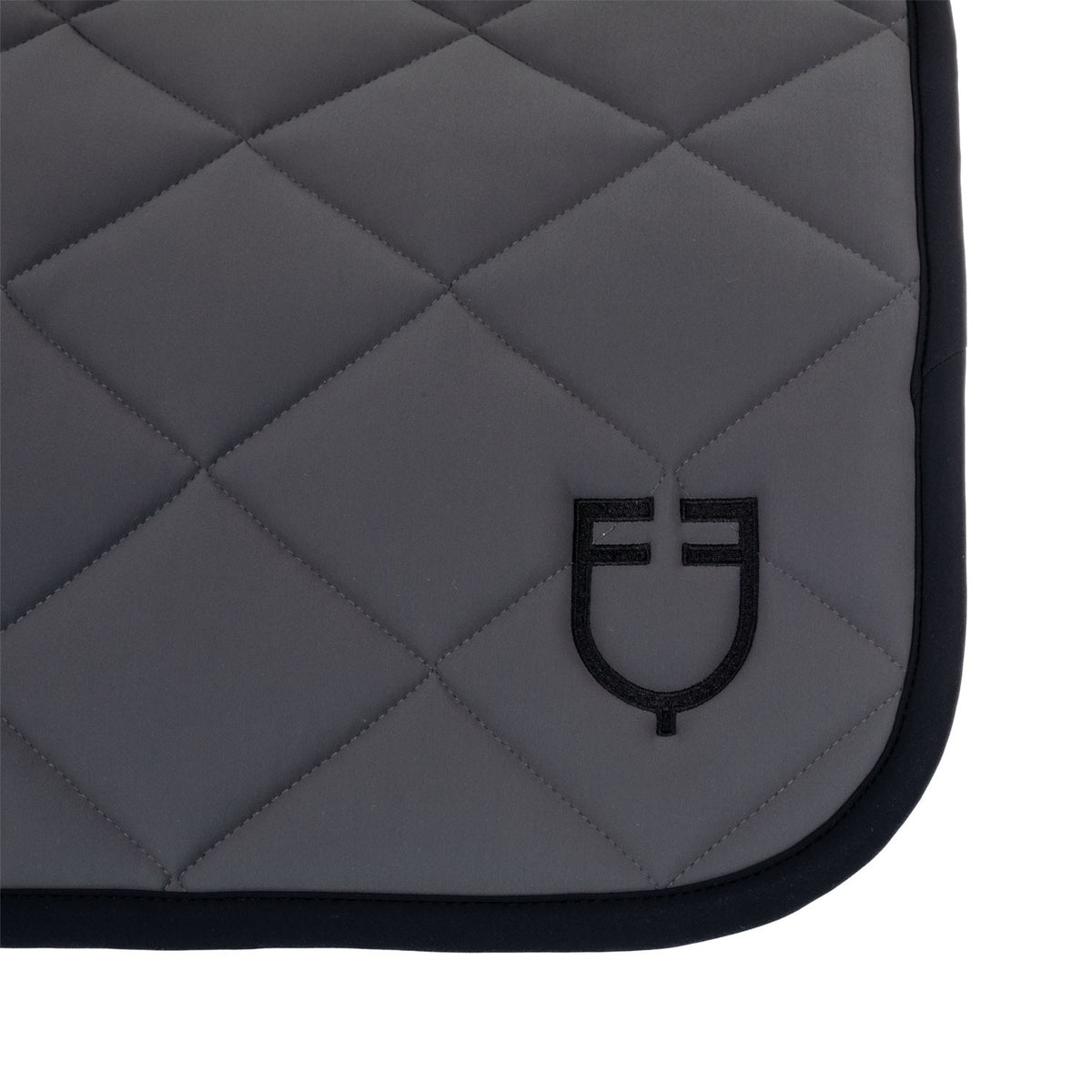 Equestro Jumping Saddle Pad With Embroidered Logo Black Line Edition