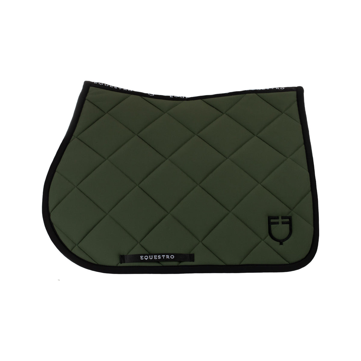 Equestro Jumping Saddle Pad With Embroidered Logo Black Line Edition