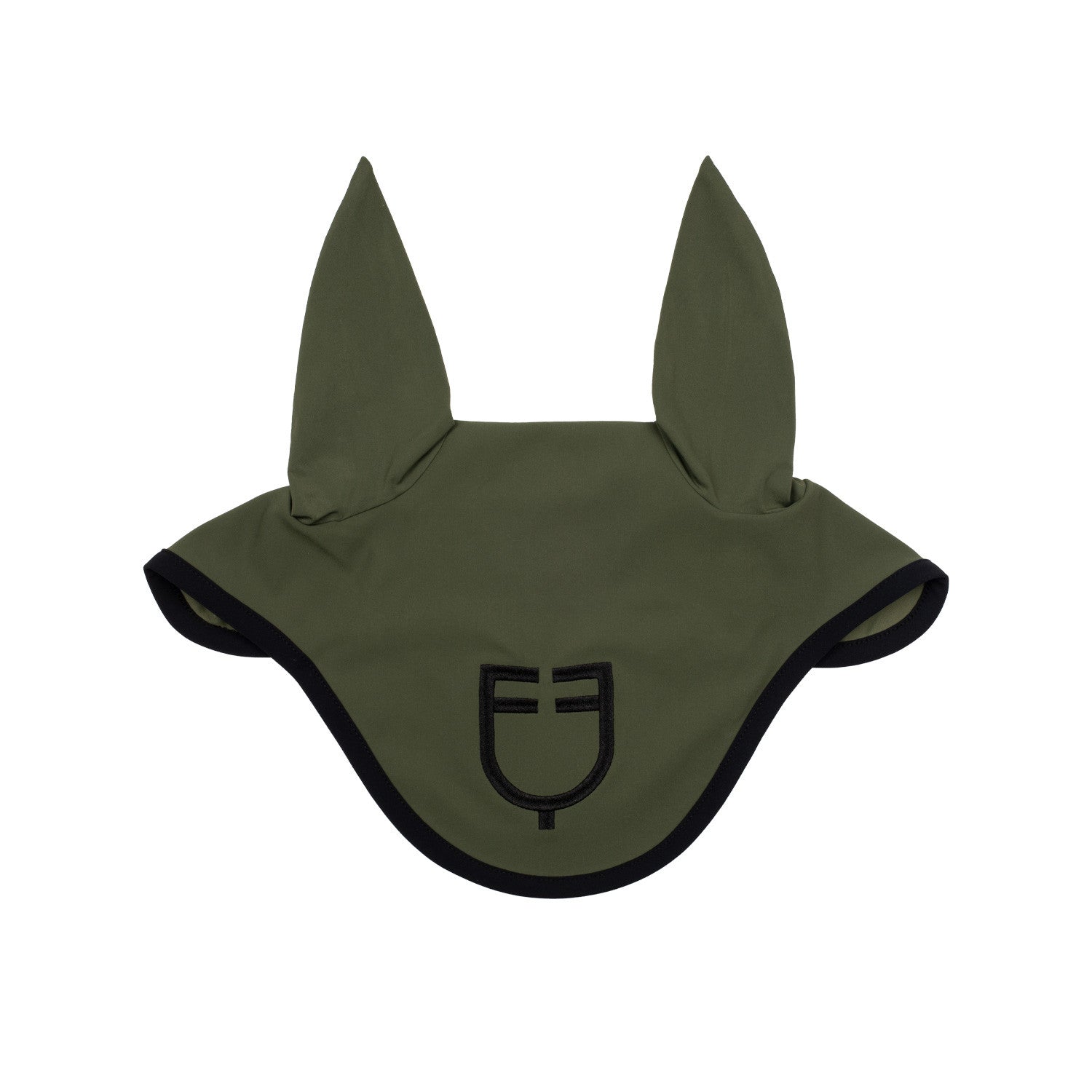 Black line edition fly veil in stretch material.
