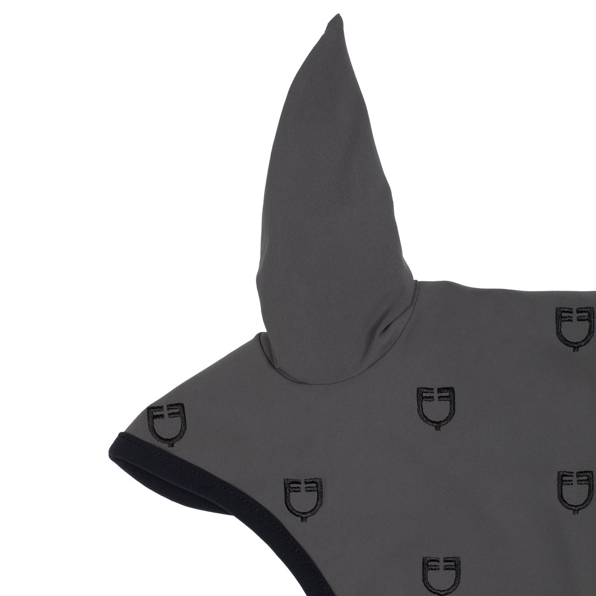 Equestro Multilogo Black Line Edition Fly Veil In Stretch Material