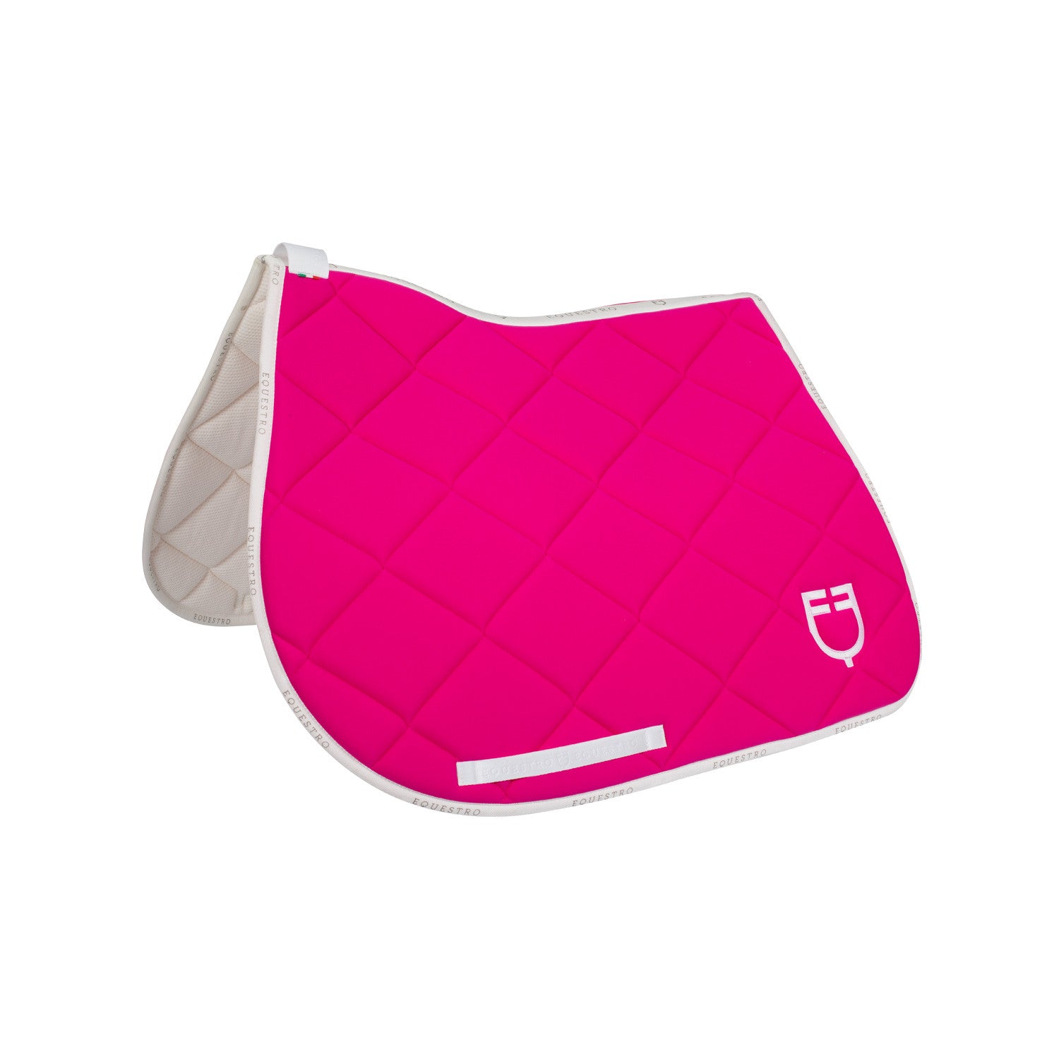 Jumping saddle pad technical fabric with logo.