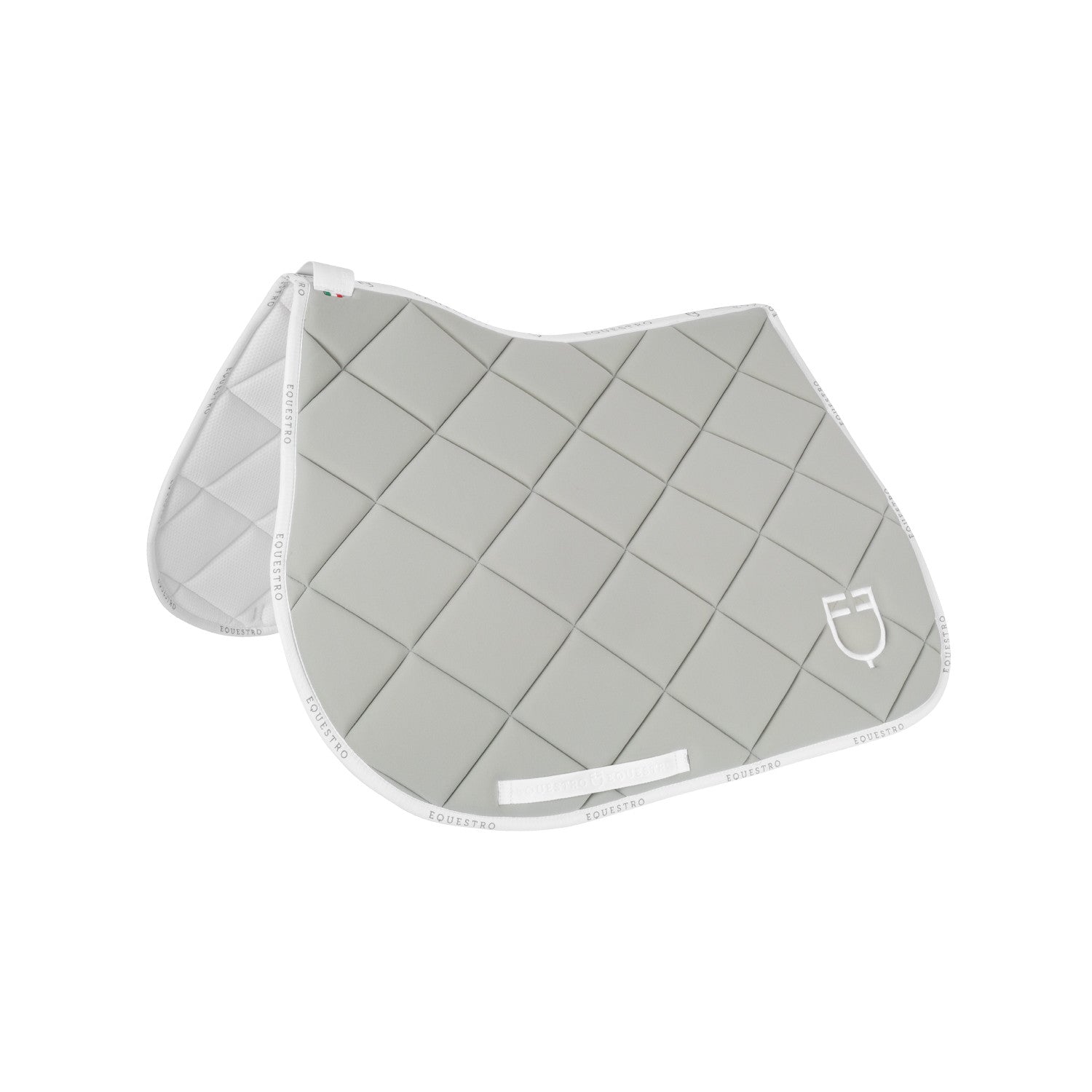 Jumping saddle pad technical fabric with logo.