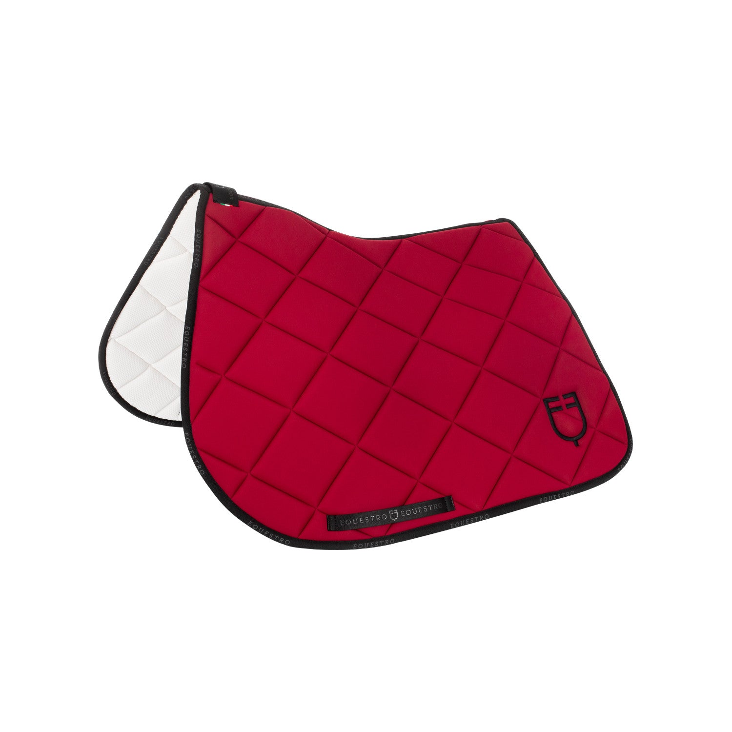 Jumping saddle pad technical fabric with logo.