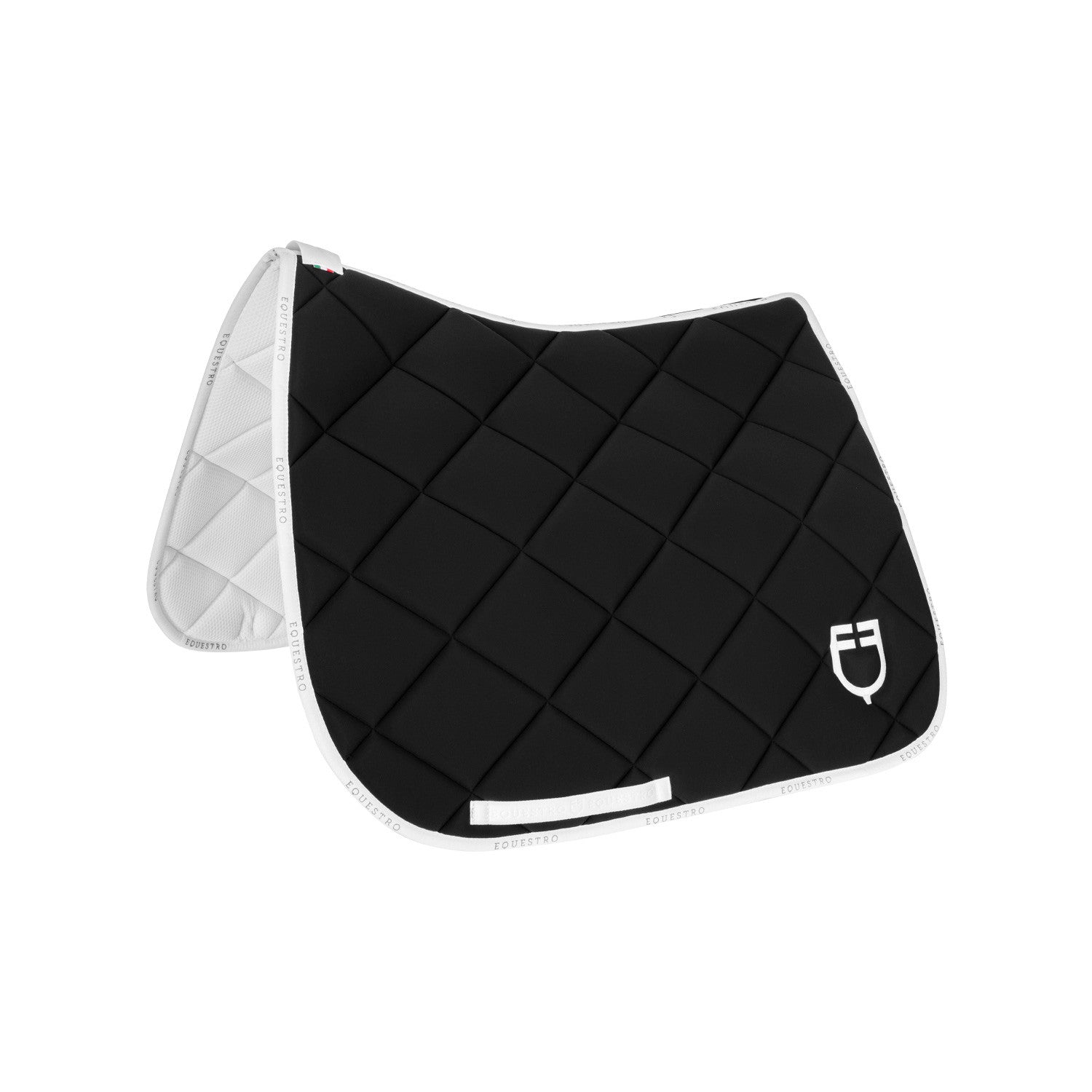 Dressage saddle pad technical fabric with logo.