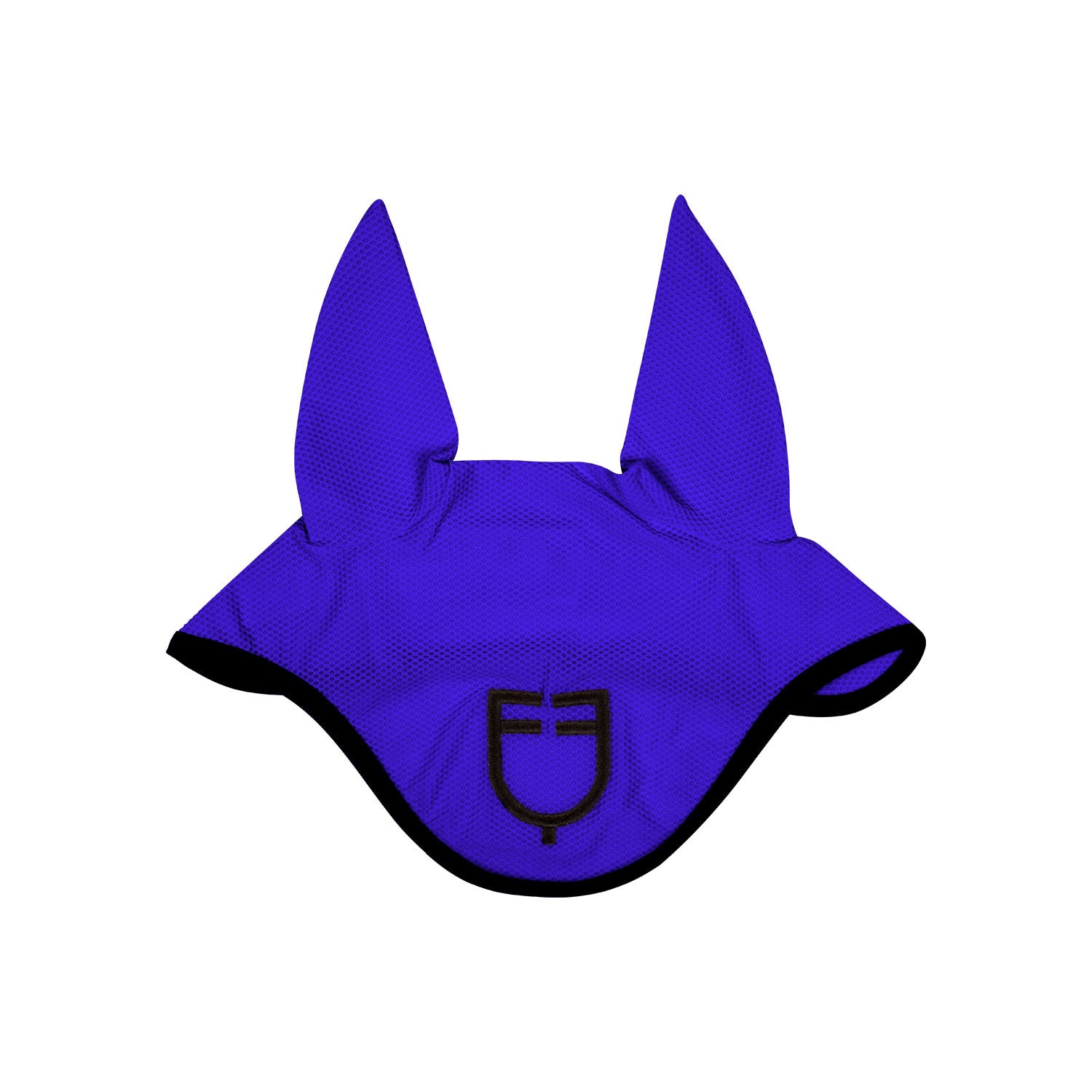 Perforated fabric fly veil with logo.