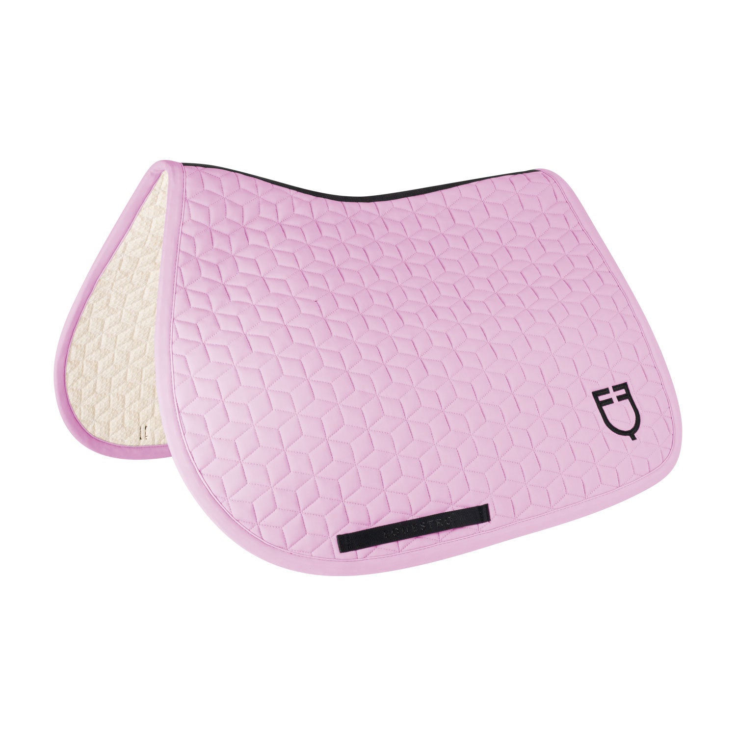Jumping saddle pad cube quilting.