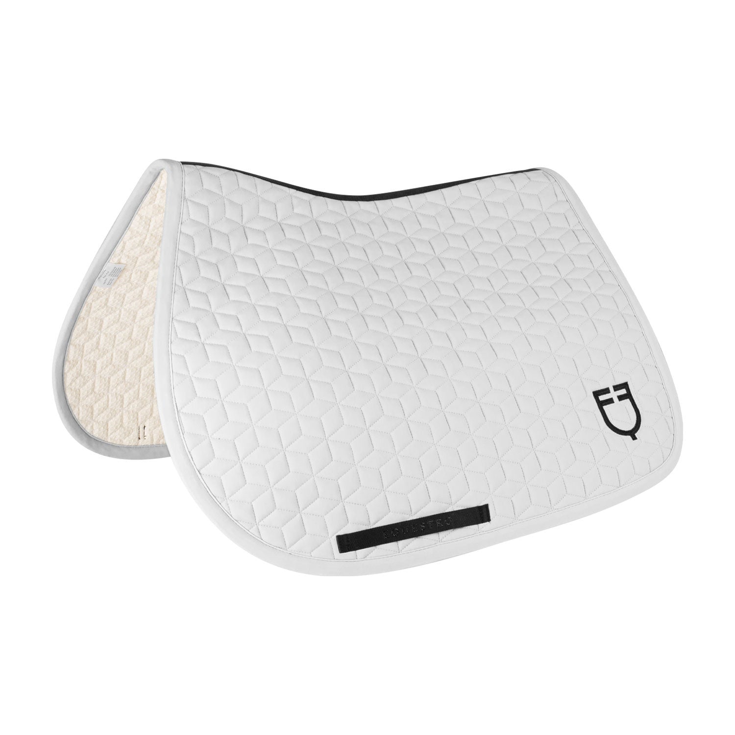 Jumping saddle pad cube quilting.